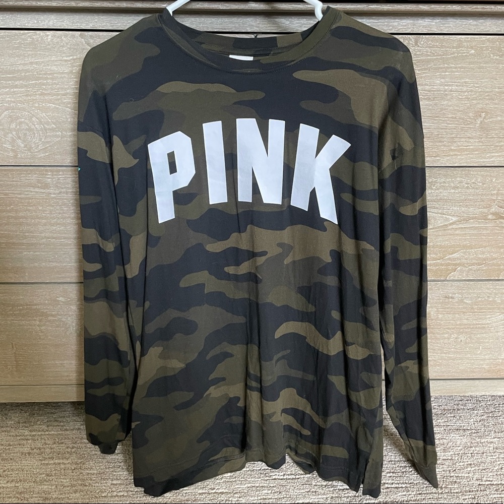 Cute green camo with roses on the sleeves from PINK!